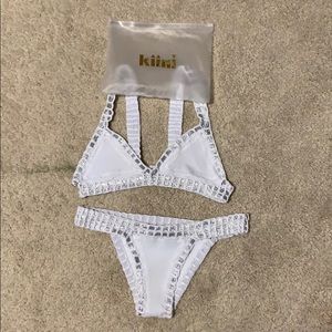 Authentic White and Silver Kiini Two Piece